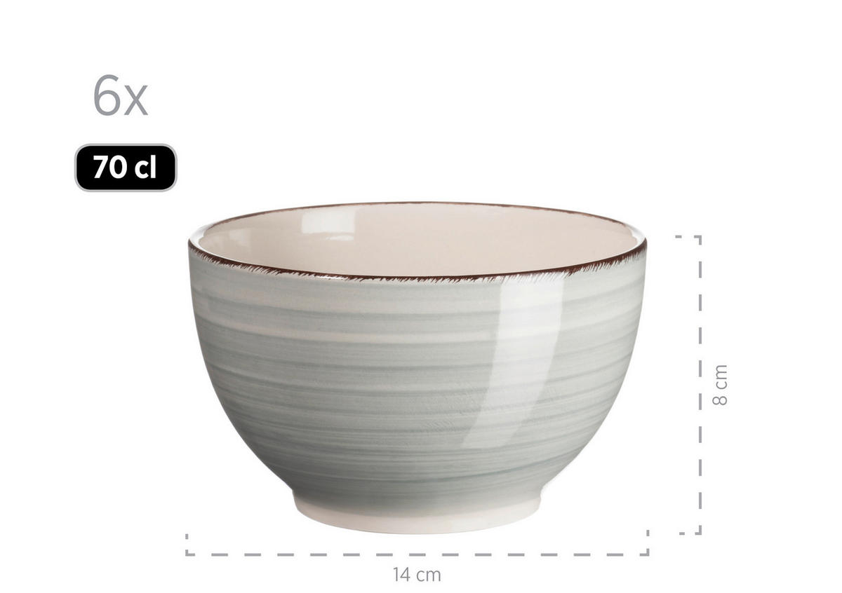 KOMBISERVICE 30-teilig Lumaca  - Blau/Grau, Basics, Keramik (60/32/32cm) - Mäser