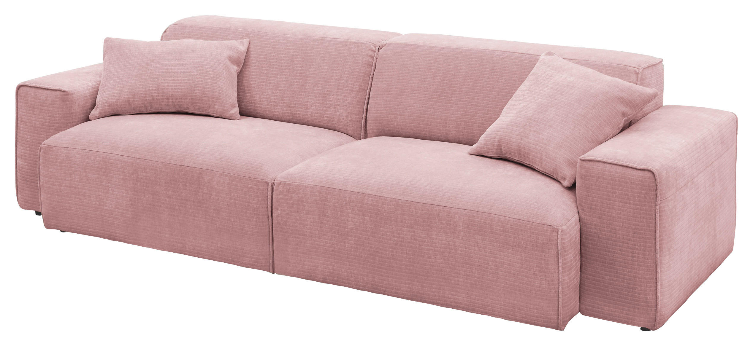 BIGSOFA Chenille Rosa  - Schwarz/Rosa, Design, Kunststoff/Textil (238/71/101cm) - Pure Home Lifestyle