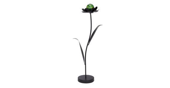 DEKOBLUME - Schwarz/Grün, Basics, Glas/Metall (31/80/21cm) - Ambia Home
