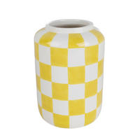 Vază 18 cm  - alb/galben deschis, Design, ceramică (13,2/18,1cm) - Ambia Home