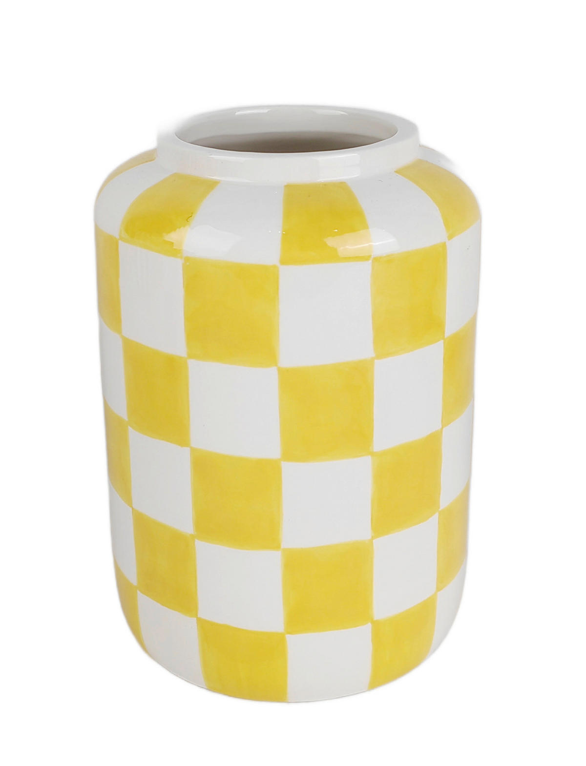 Vază 18 cm  - alb/galben deschis, Design, ceramică (13,2/18,1cm) - Ambia Home