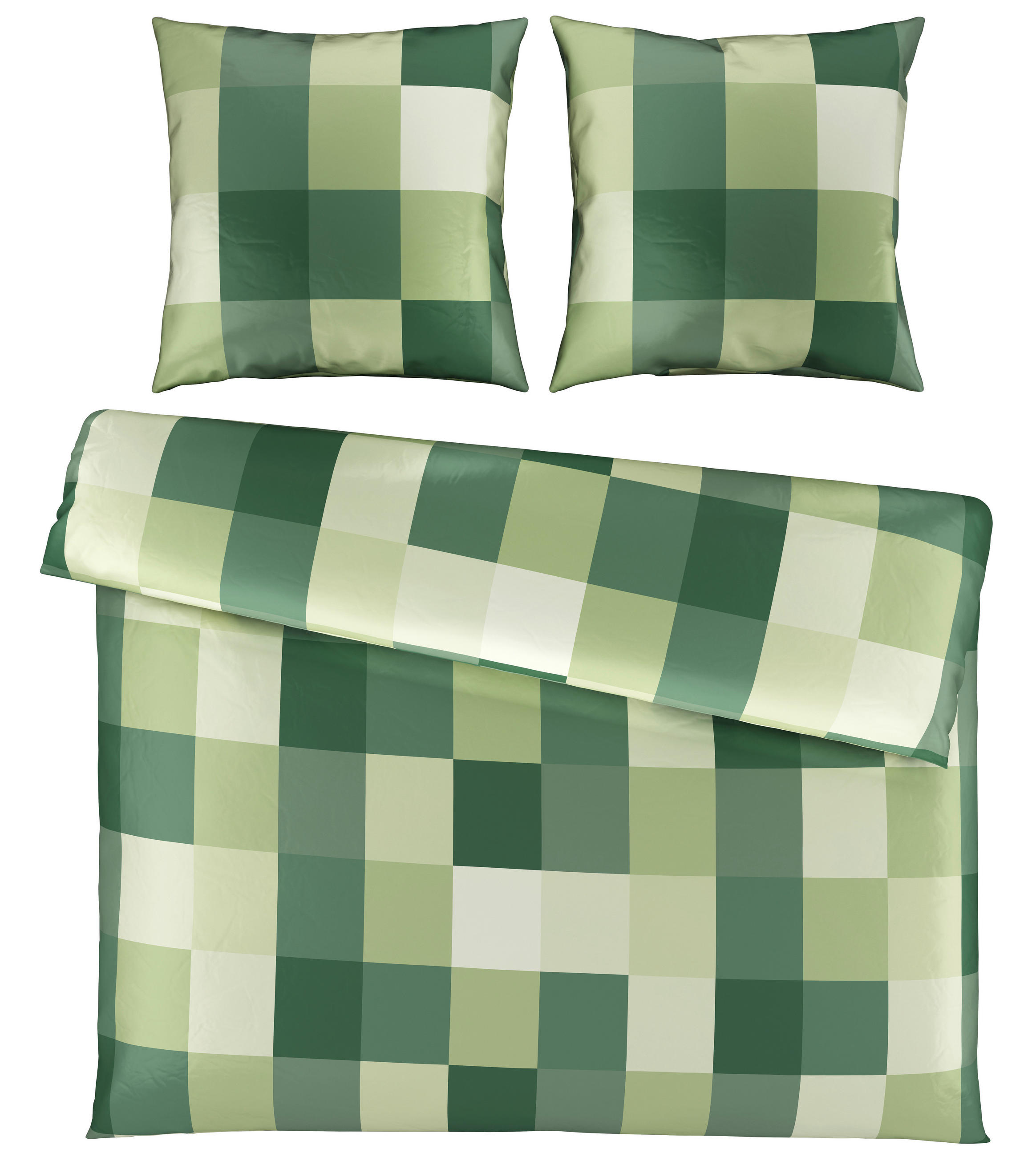BETTWÄSCHE Beaufiat check Satin 200/200 cm  - Grün, Textil (200/200cm) - Novel