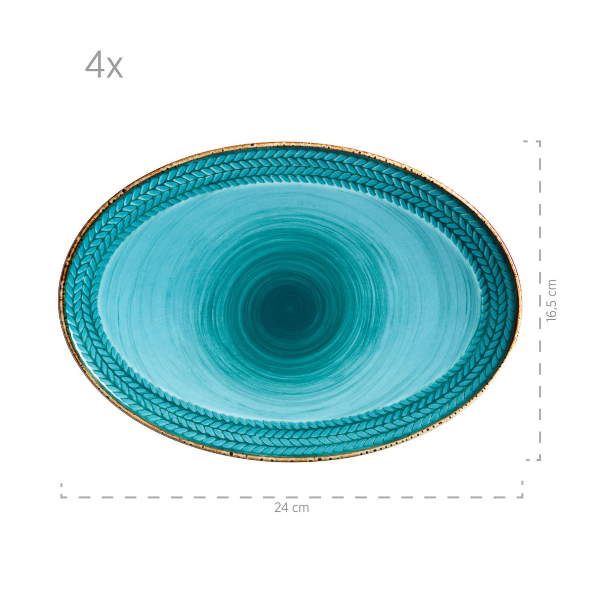 SERVIERPLATTEN-SET Prospero  - Blau, Basics, Keramik (16,5/1/24cm) - Mäser