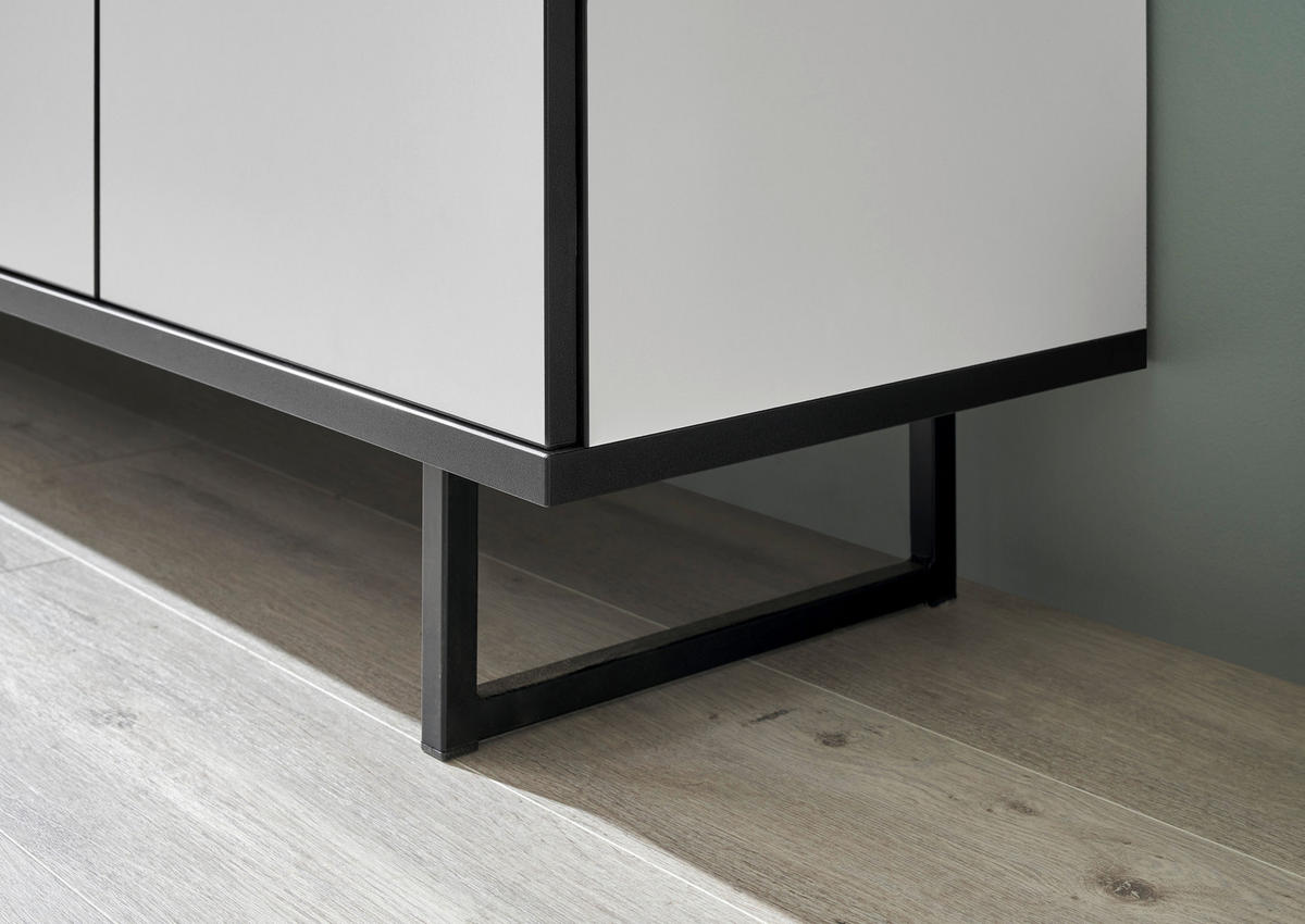 SIDEBOARD Schwarz, Weiß Einlegeböden  - Schwarz/Weiß, Design, Holzwerkstoff/Metall (180/94/40cm) - Xora