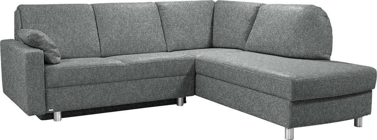 ECKSOFA  in Mikrovelours Graugrün  227/208 cm  - Alufarben/Graugrün, KONVENTIONELL, Textil/Metall (227/208cm) - Sedda