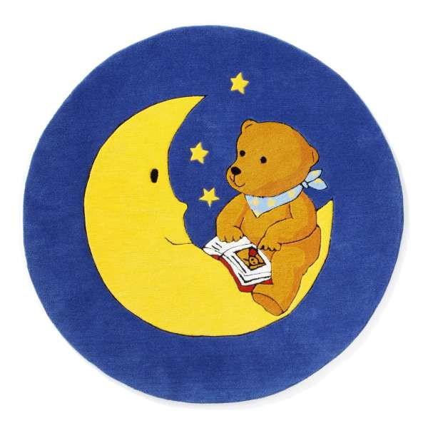 KINDERTEPPICH 130 cm Mondbär  - Blau/Gelb, Trend, Naturmaterialien/Textil (130cm)