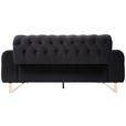 2-SITZER-SOFA  in Velours Schwarz  - Goldfarben/Schwarz, KONVENTIONELL, Textil/Metall (194/90/97cm) - Carryhome