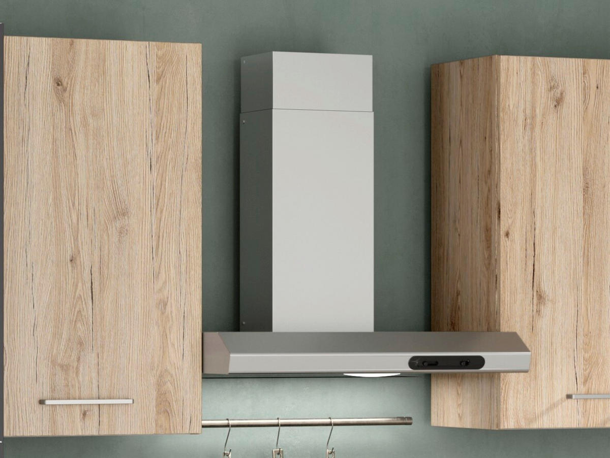 BLOK KUHINJA S APARATIMA  siva, boje hrasta  - siva/boje hrasta, drvni materijal (270/165cm)