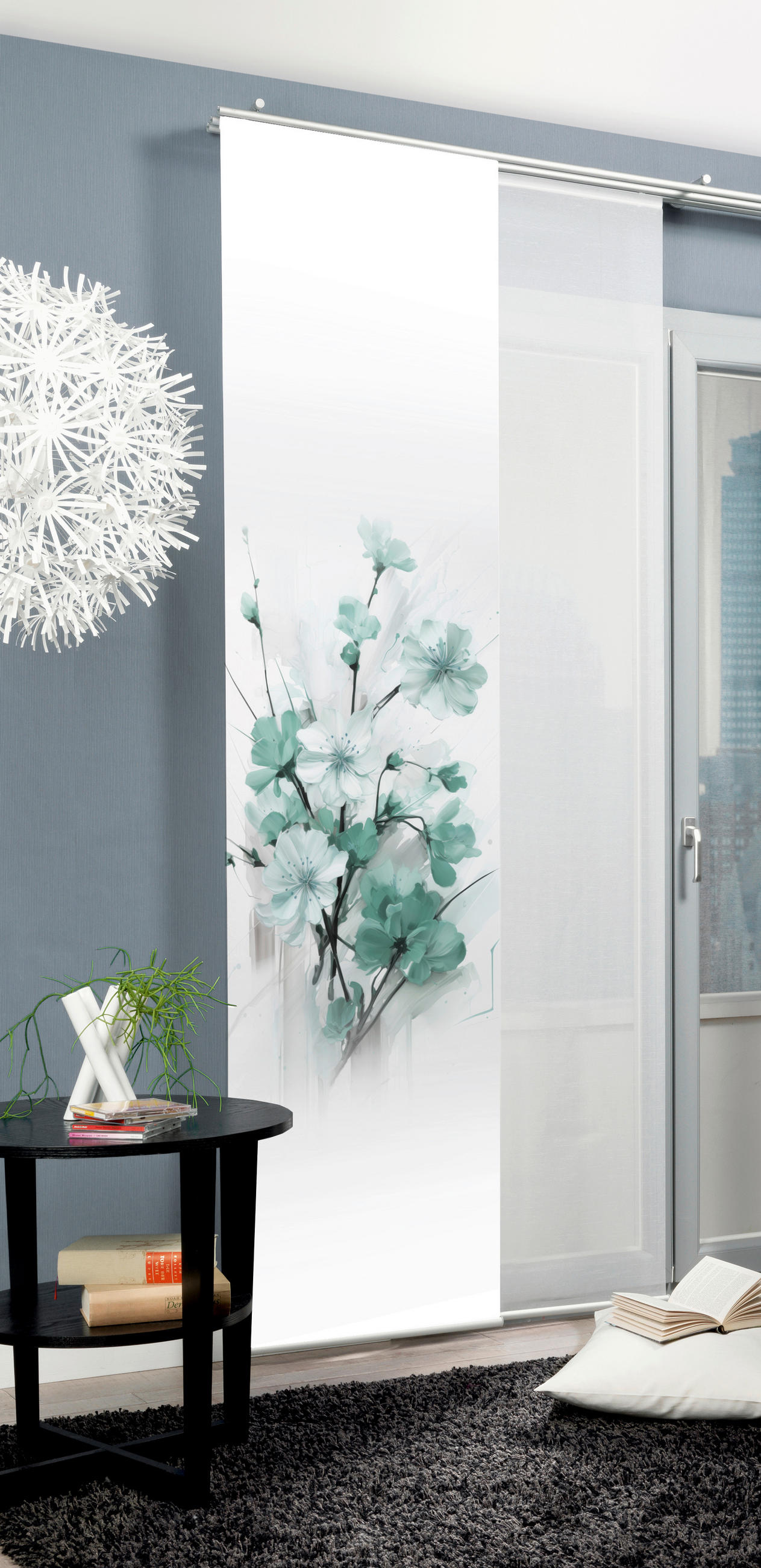FLÄCHENVORHANG   blickdicht  60/245 cm   - Salbeigrün/Weiß, Natur, Textil (60/245cm)