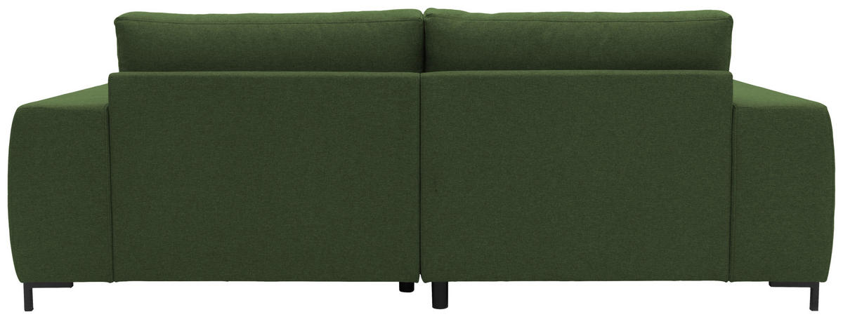 ECKSOFA in Webstoff Grün  242/160 cm  - Schwarz/Grün, Design, Textil/Metall (242/160cm) - LOOKS by W.Joop