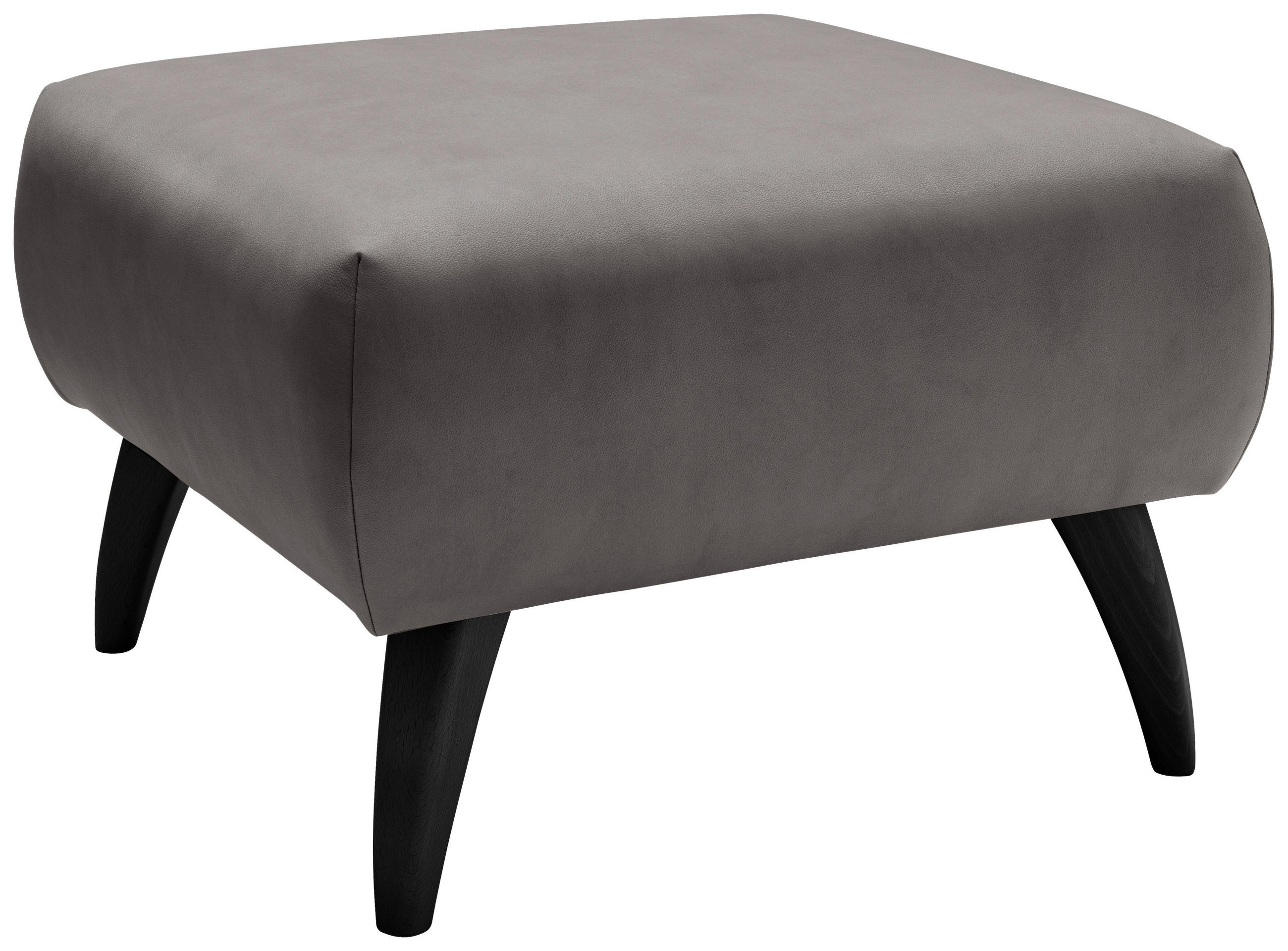 HOCKER Lederlook Anthrazit  - Anthrazit/Schwarz, MODERN, Holz/Textil (66/44/66cm) - Livetastic