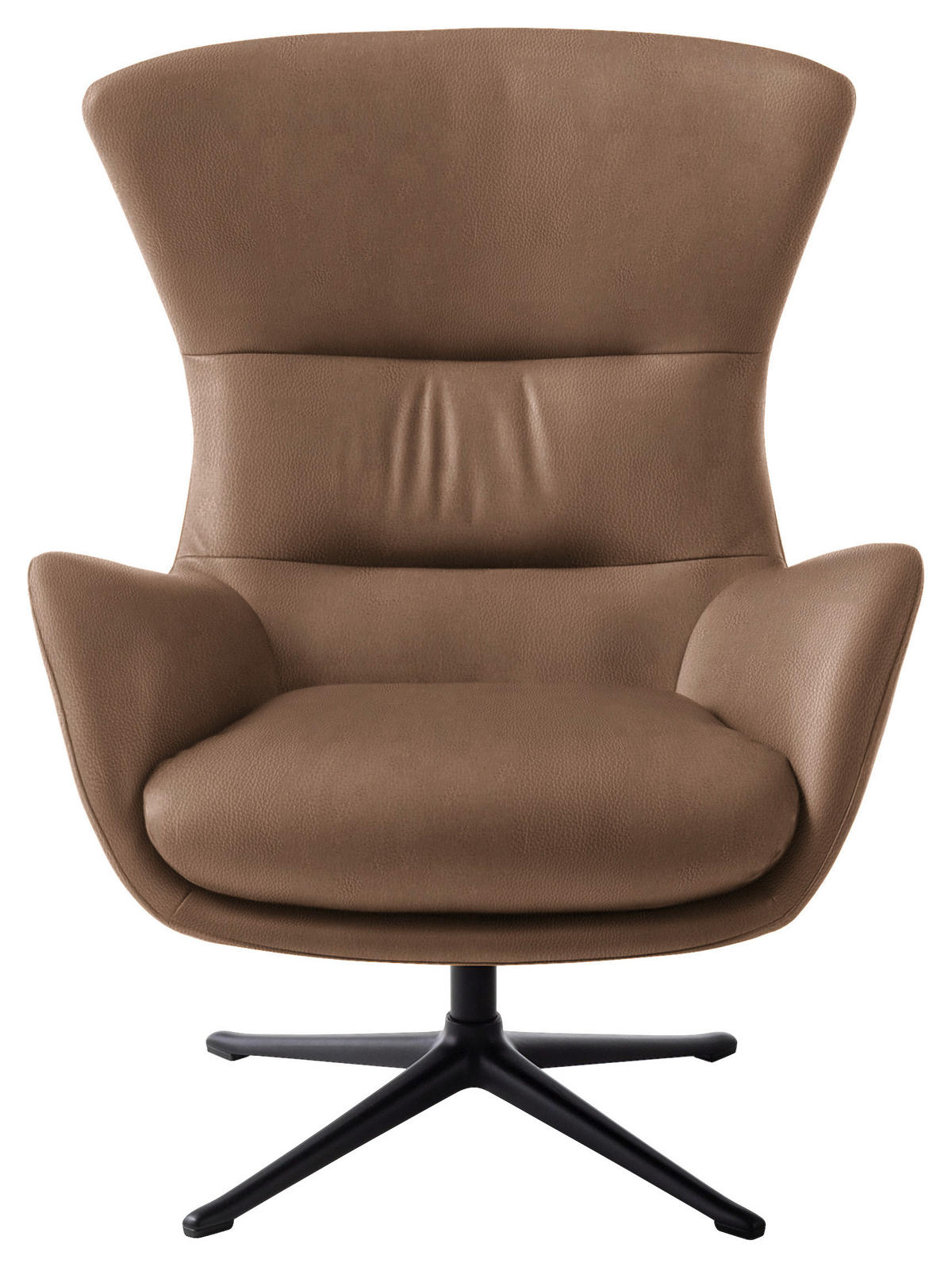 OHRENSESSEL in Hellbraun  - Hellbraun/Schwarz, Design, Leder/Metall (84/104/96cm) - home24