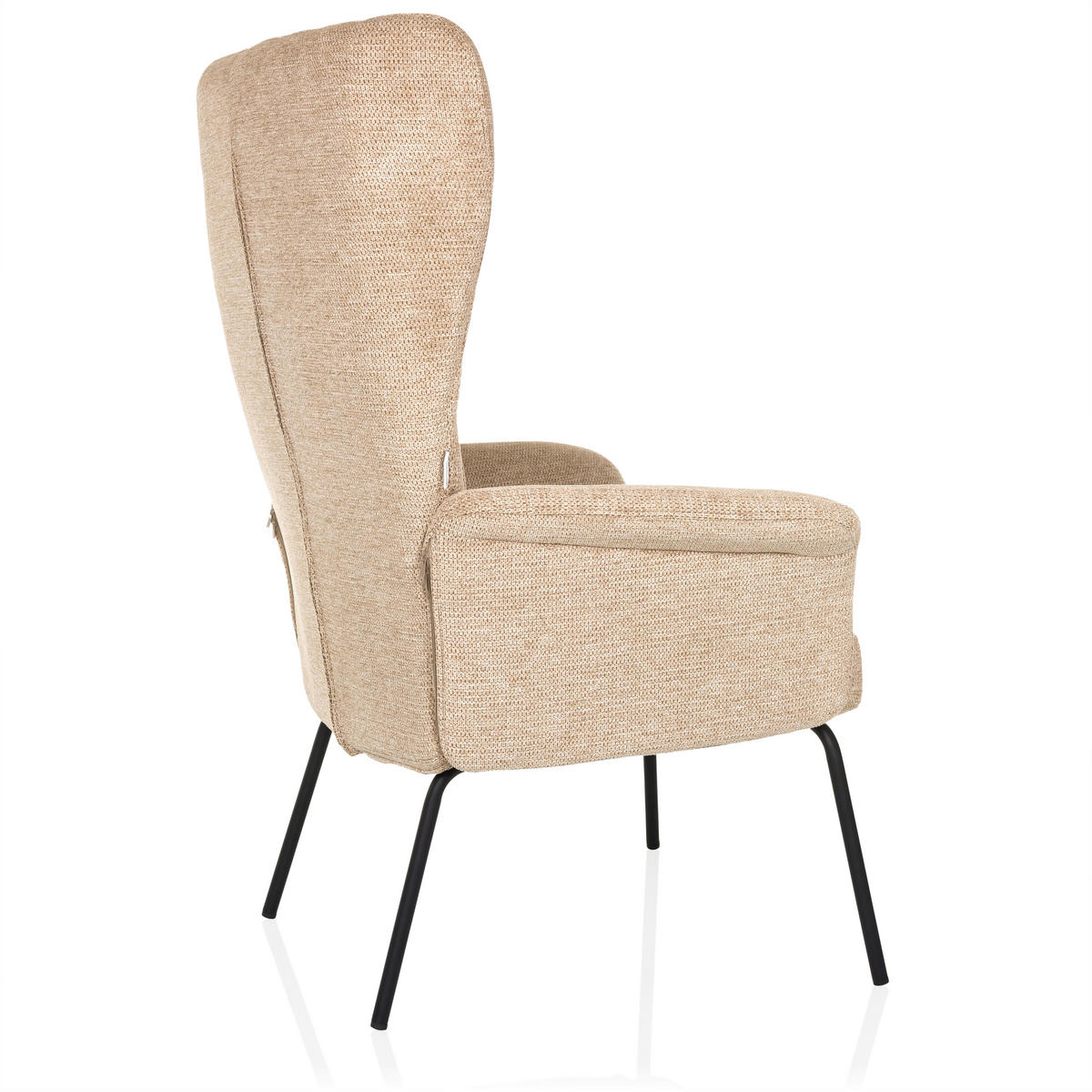 OHRENSESSEL Bouclé Beige  - Beige/Schwarz, MODERN, Textil/Metall (71/110/71cm) - MID.YOU