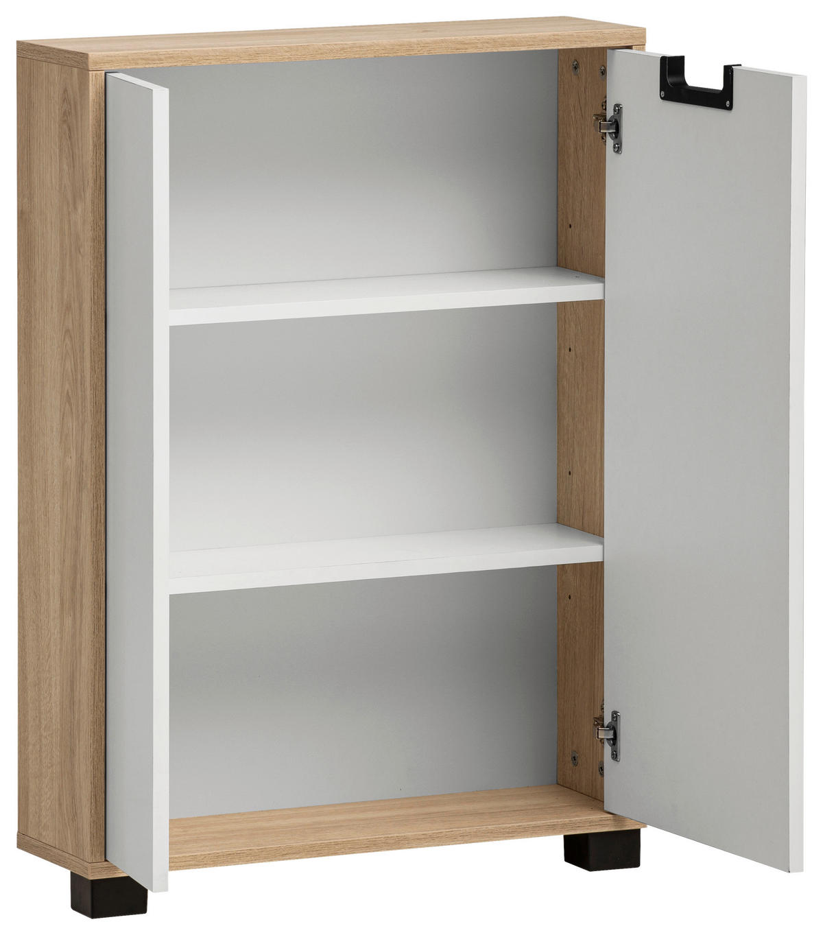 UNTERSCHRANK 59,8/85,2/195,5 cm   - Schwarz/Eiche Artisan, Design, Holzwerkstoff/Kunststoff (59,8/85,2/195,5cm) - MID.YOU