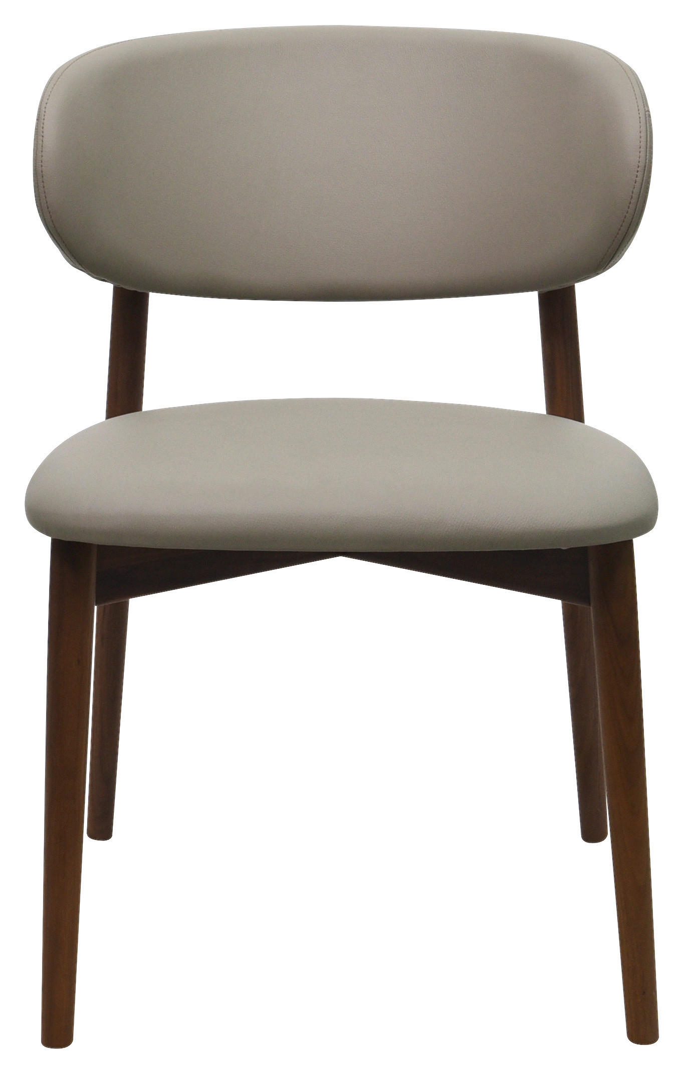 STUHL    Echtleder  Graubraun  - Graubraun/Walnussfarben, Modern, Leder/Holz (55/80/60cm) - Livetastic