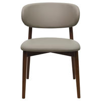 STUHL    Echtleder  Graubraun  - Graubraun/Walnussfarben, Modern, Leder/Holz (55/80/60cm) - Livetastic