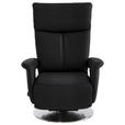 RELAXSESSEL in Leder Schwarz  - Edelstahlfarben/Schwarz, Design, Leder/Metall (78/112/85cm) - Cantus