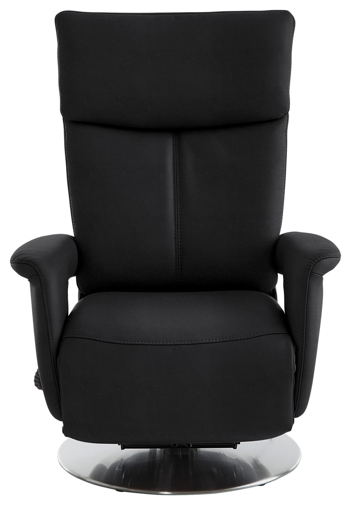 RELAXSESSEL in Leder Schwarz  - Edelstahlfarben/Schwarz, Design, Leder/Metall (78/112/85cm) - Cantus