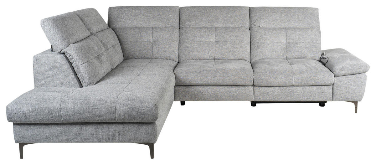 ECKSOFA Grau Webstoff  - Schwarz/Grau, KONVENTIONELL, Textil/Metall (225/288cm) - Carryhome