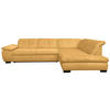 ECKSOFA in Cord Currygelb  - Currygelb/Schwarz, Design, Textil/Metall (313/242cm) - Xora