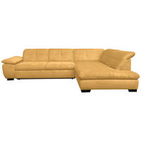 ECKSOFA in Cord Currygelb  - Currygelb/Schwarz, Design, Textil/Metall (313/242cm) - Xora