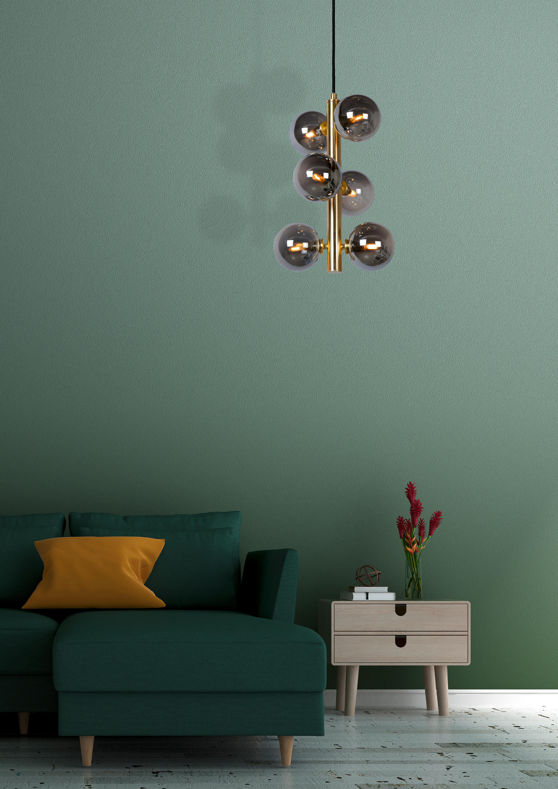 HÄNGELEUCHTE 25.5/25.5/150 cm  - Messingfarben, Design, Glas (25.5/25.5/150cm) - Lucide