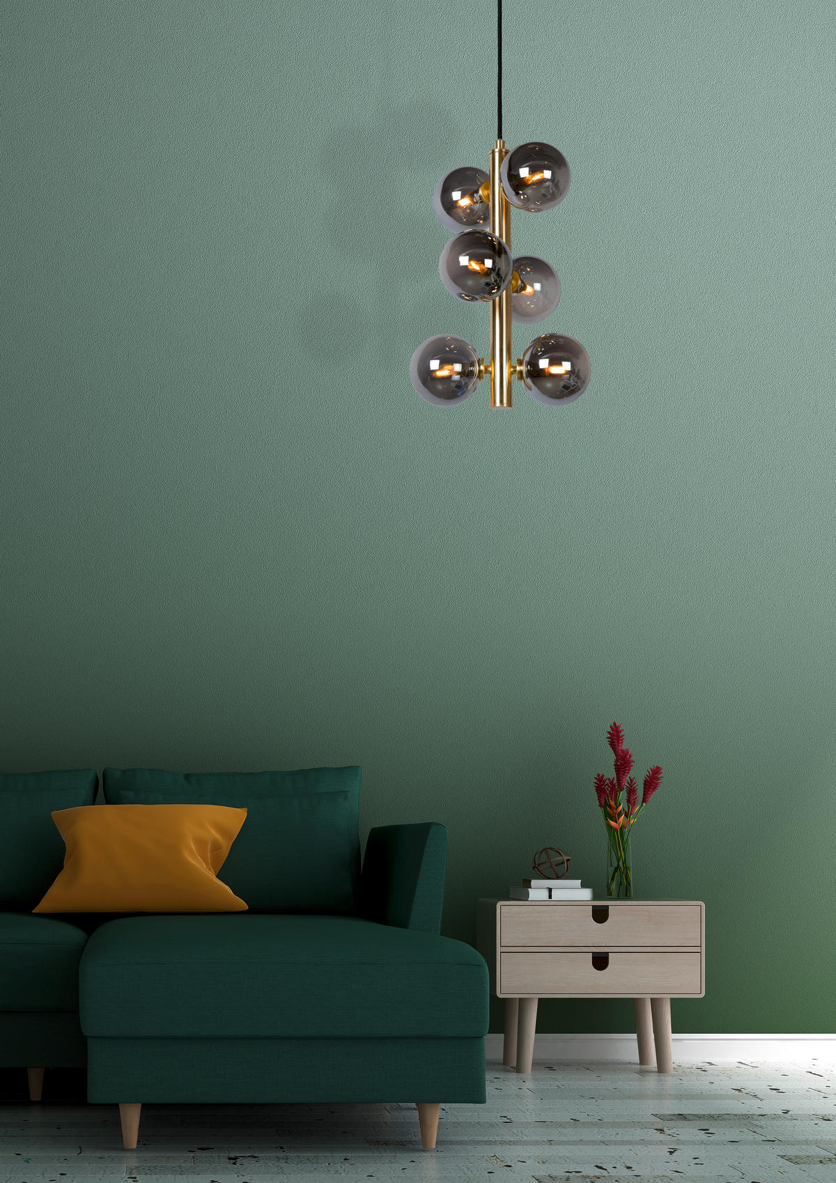 HÄNGELEUCHTE Tycho 25.5/25.5/150 cm   - Messingfarben, Design, Glas (25.5/25.5/150cm) - Lucide