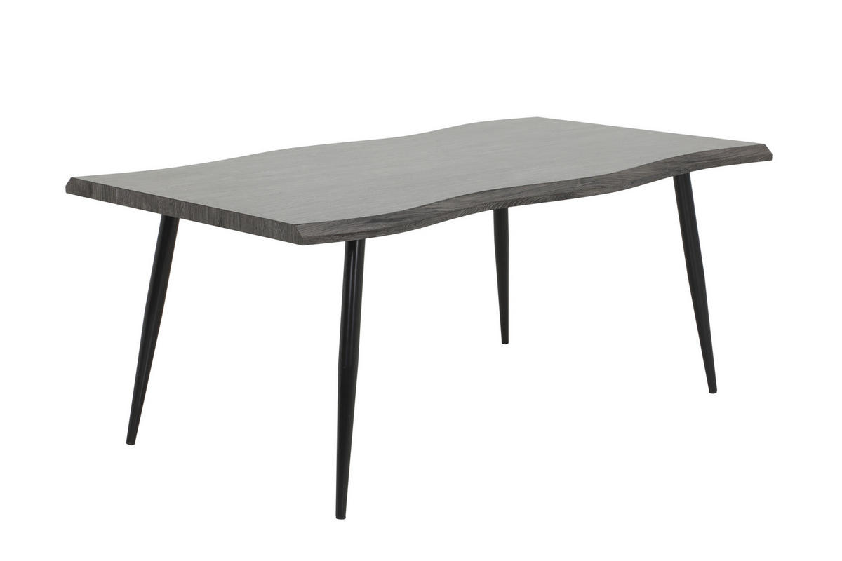 ESSTISCH in Metall, Holzwerkstoff 180/100/76 cm  - Eiche grau/Schwarz, MODERN, Holzwerkstoff/Metall (180/100/76cm) - MID.YOU