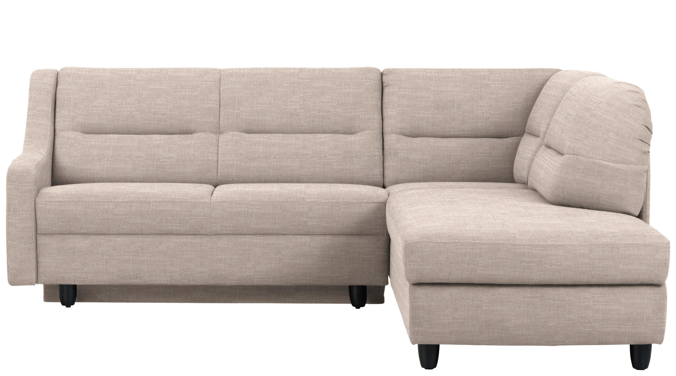 ECKSOFA in Chenille Beige  226/208 cm  - Beige/Schwarz, KONVENTIONELL, Textil (226/208cm) - Sedda