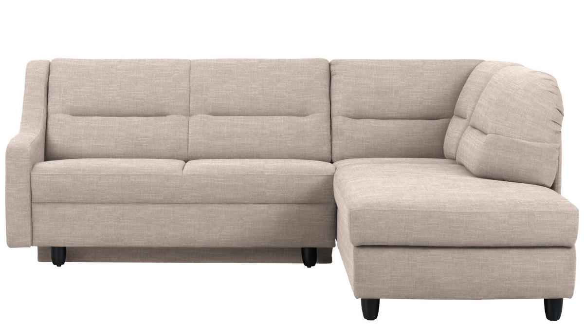 ECKSOFA in Chenille Beige  226/208 cm  - Beige/Schwarz, KONVENTIONELL, Textil (226/208cm) - Sedda