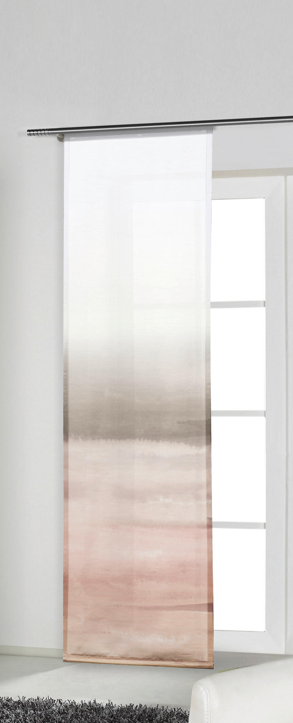 PANEL ZAVESA siva, svetloružičasta - svetloružičasta/siva, Konvencionalno, tekstil (60/245cm) - Esposa