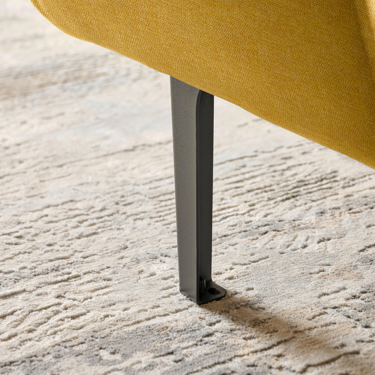 ECKSOFA in Chenille Currygelb  311/167 cm  - Currygelb/Schwarz, Design, Textil/Metall (311/167cm) - Xora