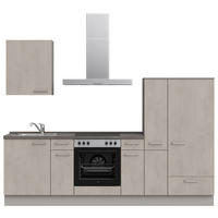 KÜCHENBLOCK 270 cm   in Grau, Schieferfarben  - Schieferfarben/Edelstahlfarben, MODERN, Holzwerkstoff/Metall (270cm) - Nobilia
