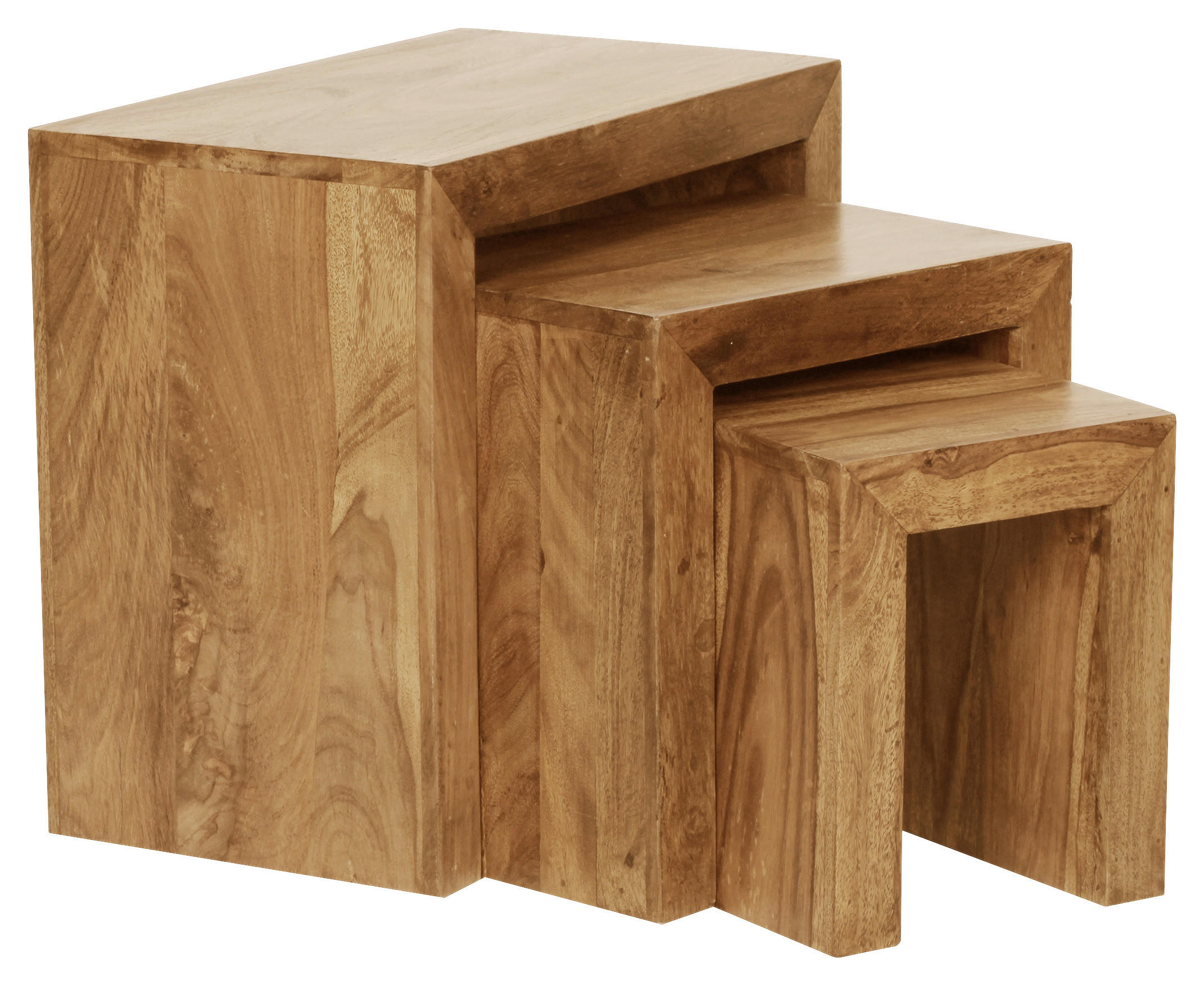 SATZTISCH Akazie massiv rechteckig Akaziefarben - Akaziefarben, Design, Holz (50/30/45cm) - MID.YOU