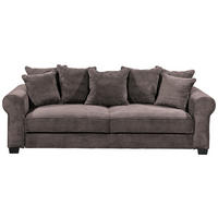 SCHLAFSOFA Cord Braun  inkl. Zierkissen, Rückenkissen, Bettkasten, Schlaffunktion, Rücken echt, Liegefläche im Originalstoff  - Schwarz/Braun, KONVENTIONELL, Kunststoff/Textil (247/95/125cm) - Hom`in