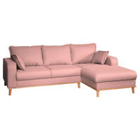 ECKSOFA Mikrofaser Rosa  - Wengefarben/Rosa, Design, Holz/Textil (230/150cm) - Livetastic