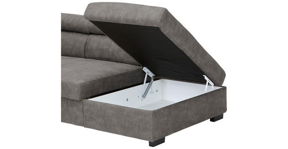 ECKSOFA in Lederlook Grau  263/230 cm  - Schwarz/Grau, Design, Kunststoff/Textil (263/230cm) - Hom`in