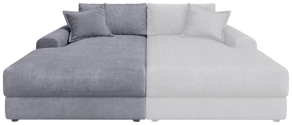 BIGSOFA Cord Dunkelgrau  - Dunkelgrau/Schwarz, MODERN, Kunststoff/Textil (117/93/190cm) - Carryhome