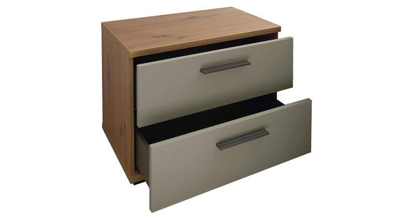 NACHTKÄSTCHEN 60/45,3/38 cm  in Salbeigrün, Eiche Artisan  - Salbeigrün/Schwarz, KONVENTIONELL, Holzwerkstoff/Kunststoff (60/45,3/38cm) - Xora