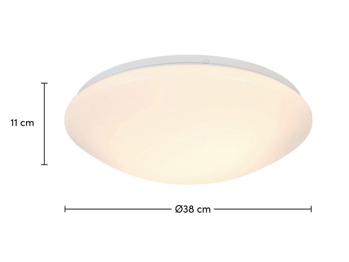 PLAFONJERA ZA KUPATILA - bela, Osnovno, metal/plastika (38/11cm) - Celina