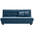 SCHLAFSOFA Mikrovelours Blau  - Blau/Schwarz, KONVENTIONELL, Textil/Metall (185/85/100cm) - Carryhome