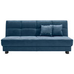 SCHLAFSOFA Mikrovelours Blau  - Blau/Schwarz, KONVENTIONELL, Textil/Metall (185/85/100cm) - Carryhome