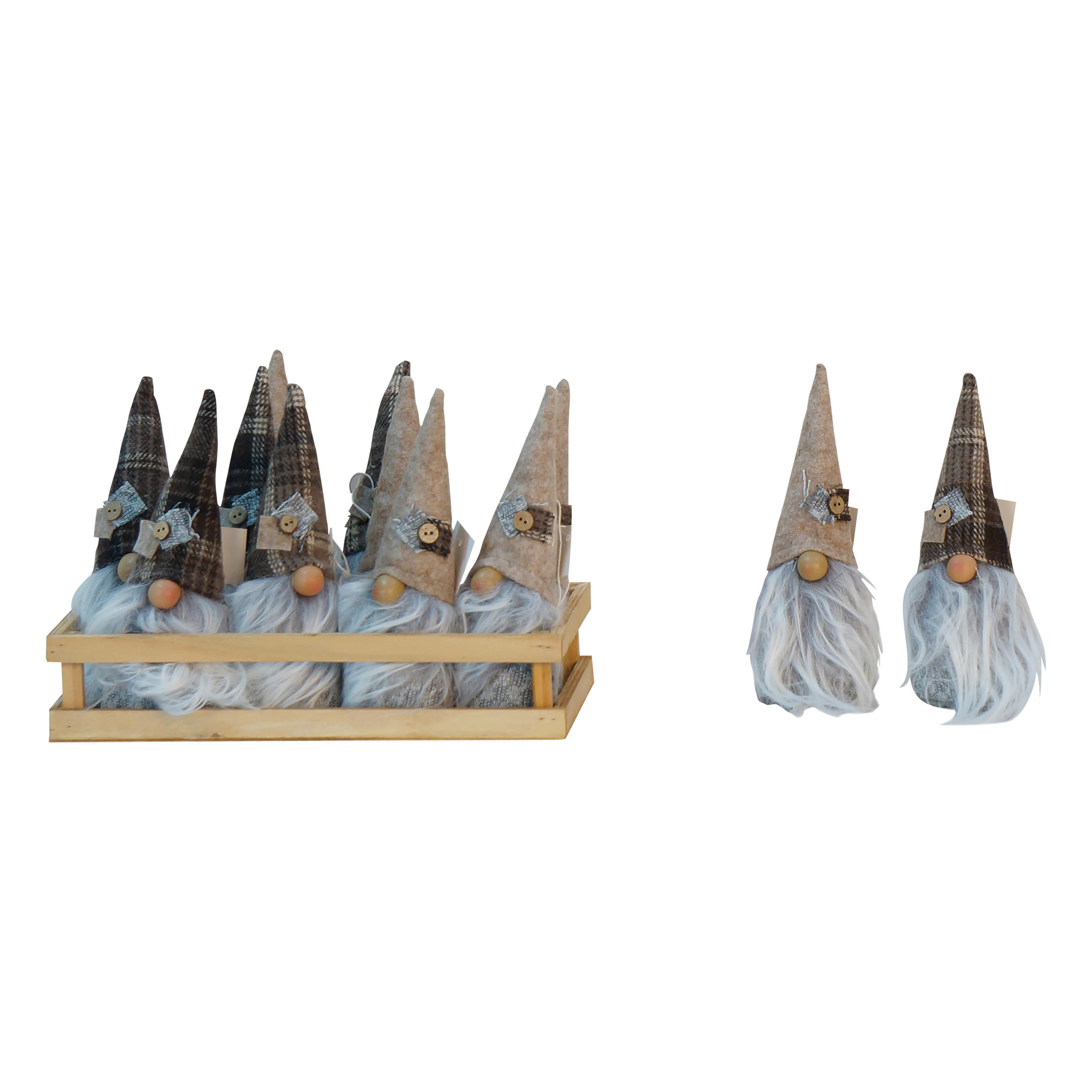 BOŽIĆNI PATULJAK - tamno smeđa/svijetlo smeđa, Lifestyle, kamen/drvni materijal (18cm) - X-Mas