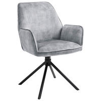 STOLIČKA, 62/89/61 cm - tmavosivá, Basics, kov/textil (62/89/61cm) - Cantus