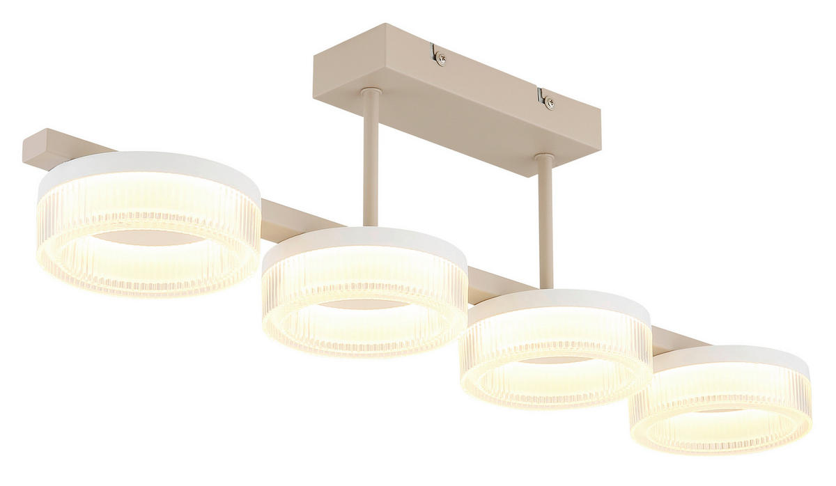 LED-DECKENLEUCHTE 67/13/19,5 cm   - Sandfarben/Transparent, Design, Kunststoff/Metall (67/13/19,5cm) - Globo