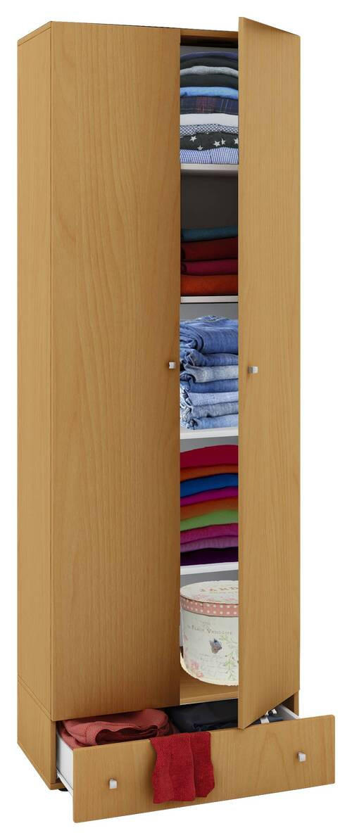 MEHRZWECKSCHRANK  - Silberfarben/Buchefarben, Modern, Holzwerkstoff/Kunststoff (70/198/39cm) - MID.YOU