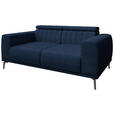 2-SITZER-SOFA Webstoff Dunkelblau  - Schwarz/Dunkelblau, KONVENTIONELL, Textil/Metall (200/80/110cm) - Carryhome