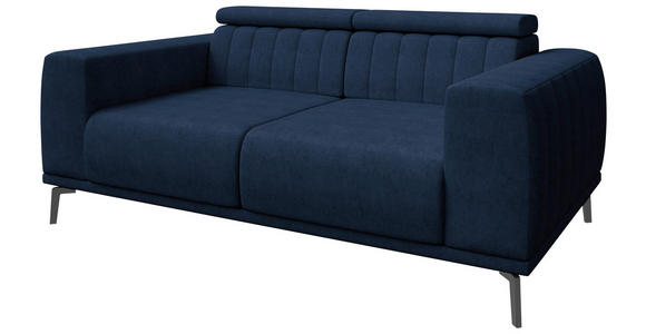 2-SITZER-SOFA Webstoff Dunkelblau  - Schwarz/Dunkelblau, KONVENTIONELL, Textil/Metall (200/80/110cm) - Carryhome