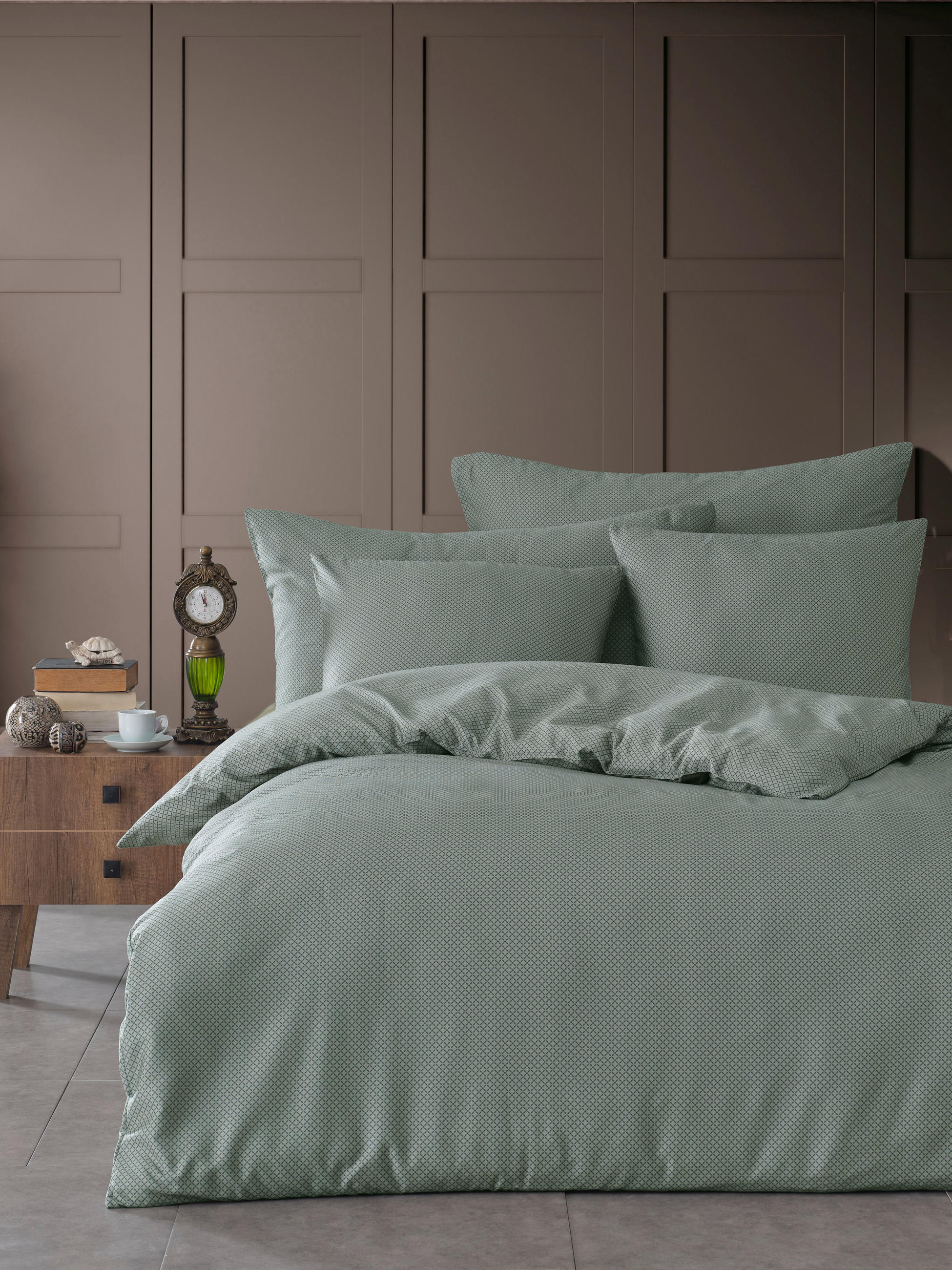 BETTWÄSCHESET Satin 160/210 cm  65 cm/100 cm  - Mintgrün, Basics, Textil (160/210cm) - Ambiente