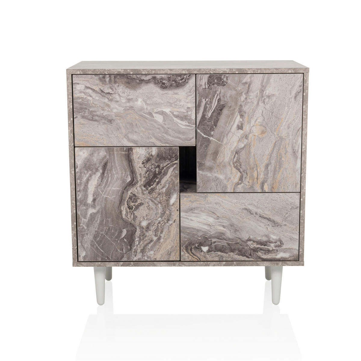 BYRÅ 72/77/39,5 cm  - vit/brun, Modern, trämaterial/trä (72/77/39,5cm) - MID.YOU